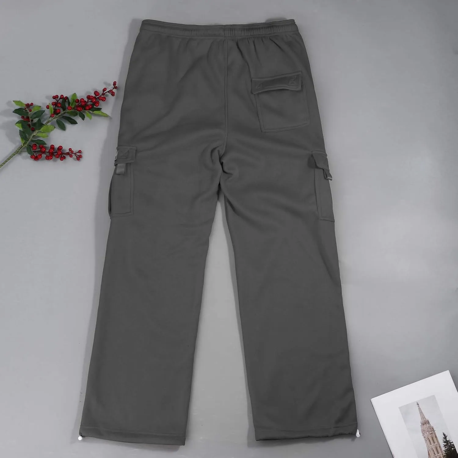 Cargo Joggers for Men Plus Size Drawstring Waist Cargo Sweatpants with Multi Pockets Baggy Casual Cargo Pants