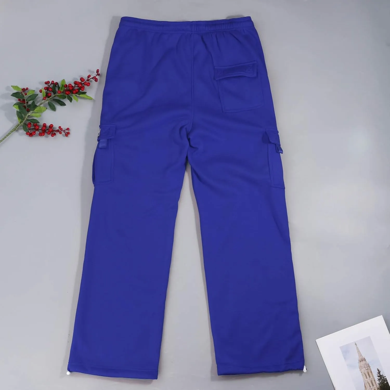 Cargo Joggers for Men Plus Size Drawstring Waist Cargo Sweatpants with Multi Pockets Baggy Casual Cargo Pants
