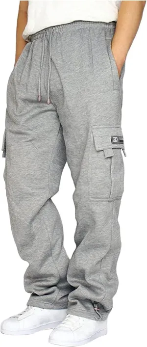 Cargo Joggers for Men Plus Size Drawstring Waist Cargo Sweatpants with Multi Pockets Baggy Casual Cargo Pants