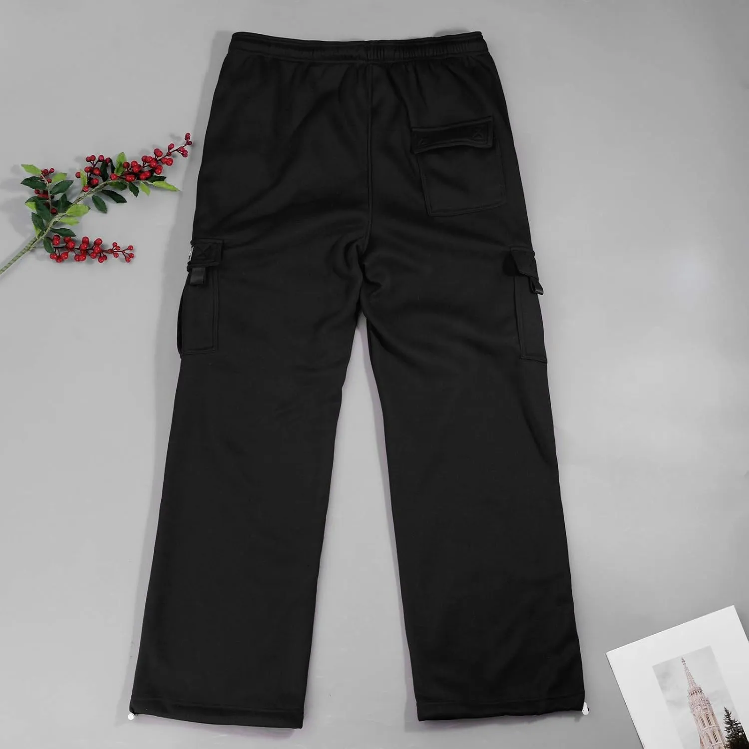 Cargo Joggers for Men Plus Size Drawstring Waist Cargo Sweatpants with Multi Pockets Baggy Casual Cargo Pants