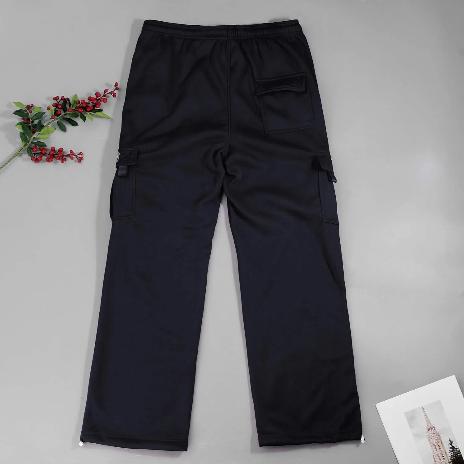 Cargo Joggers for Men Plus Size Drawstring Waist Cargo Sweatpants with Multi Pockets Baggy Casual Cargo Pants