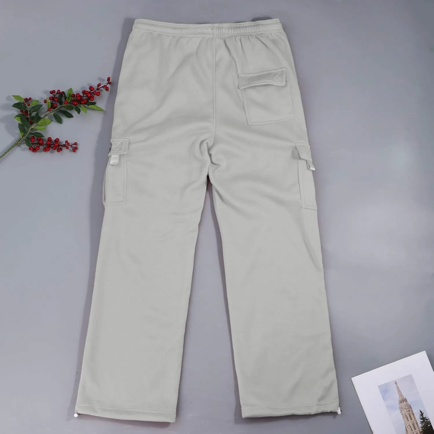 Cargo Joggers for Men Plus Size Drawstring Waist Cargo Sweatpants with Multi Pockets Baggy Casual Cargo Pants