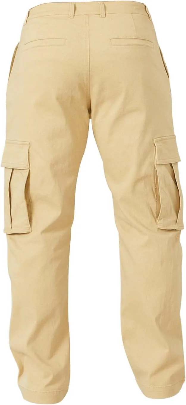 Cargo Pants for Men Straight Leg Slim Fit Pants Waterproof Casual Pants with Multi Pocket Elastic Waist Pants