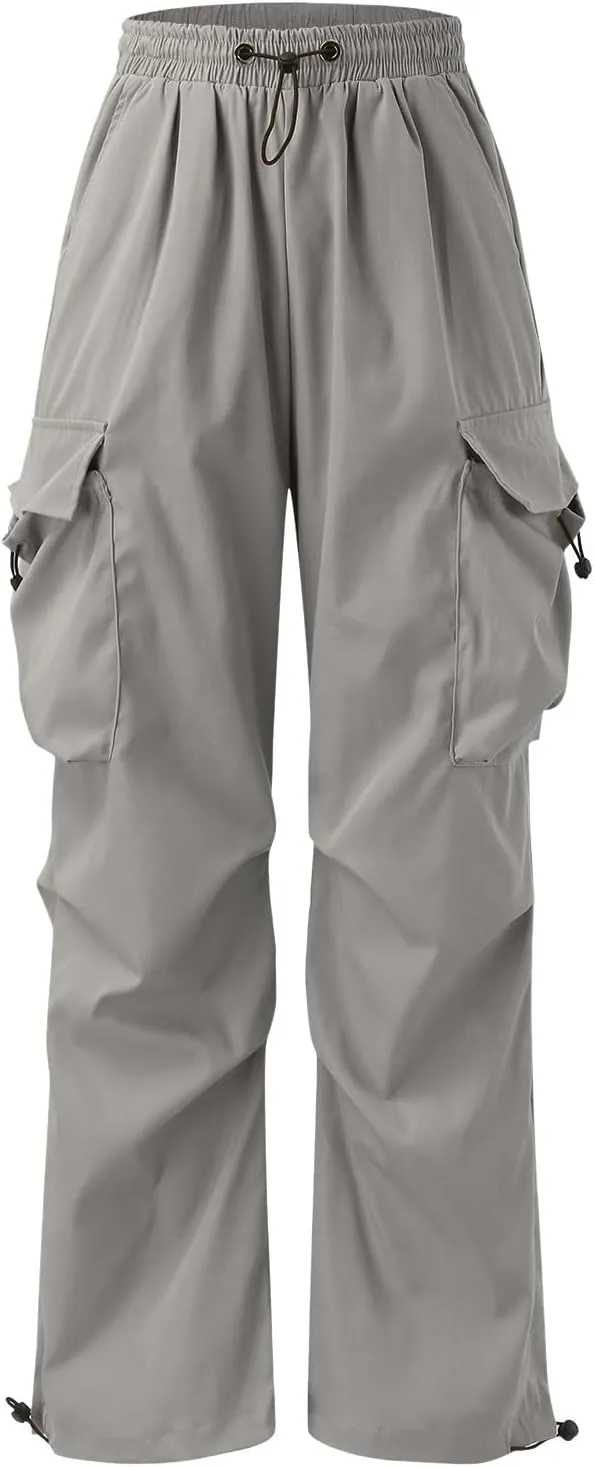 Cargo Pants Men Lightweight Casual Joggers Drawstring Waist Track Pants Multi Pockets