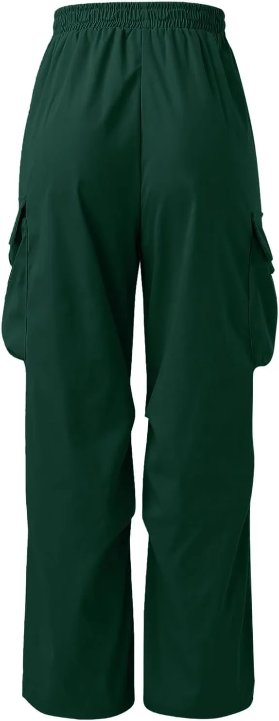 Cargo Pants Men Lightweight Casual Joggers Drawstring Waist Track Pants Multi Pockets