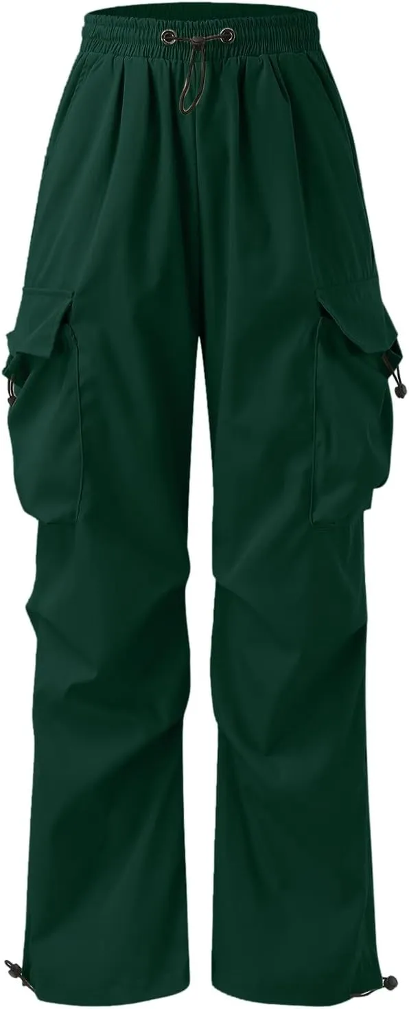 Cargo Pants Men Lightweight Casual Joggers Drawstring Waist Track Pants Multi Pockets