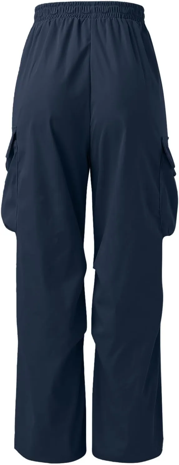 Cargo Pants Men Lightweight Casual Joggers Drawstring Waist Track Pants Multi Pockets