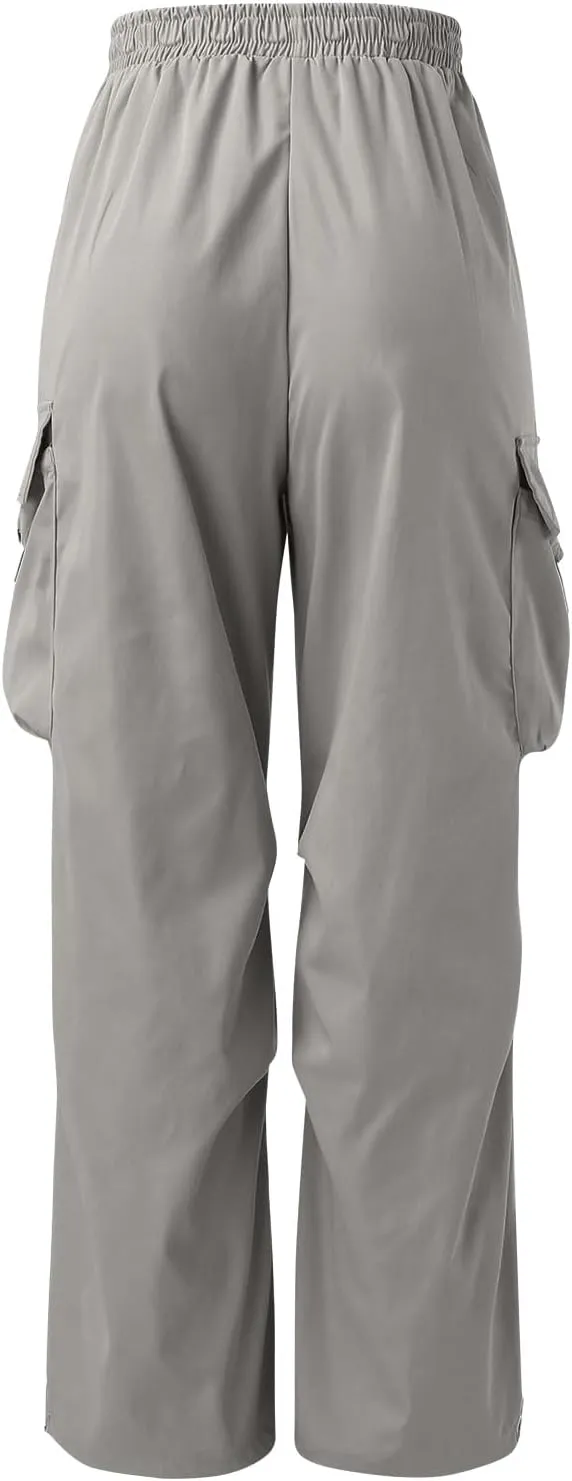 Cargo Pants Men Lightweight Casual Joggers Drawstring Waist Track Pants Multi Pockets