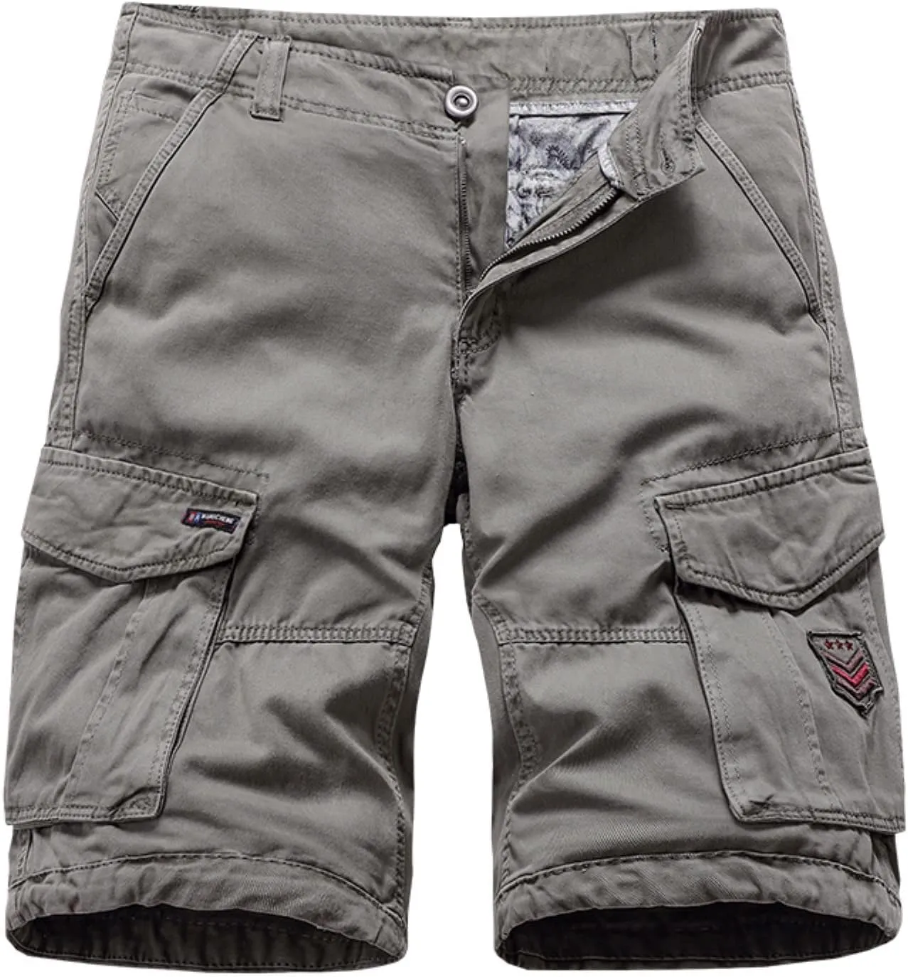 Cargo Shorts for Men Relaxed Fit, Men's Slim Flat-Front Comfort Stretch Chino Shorts Summer Hiking Fishing Shorts