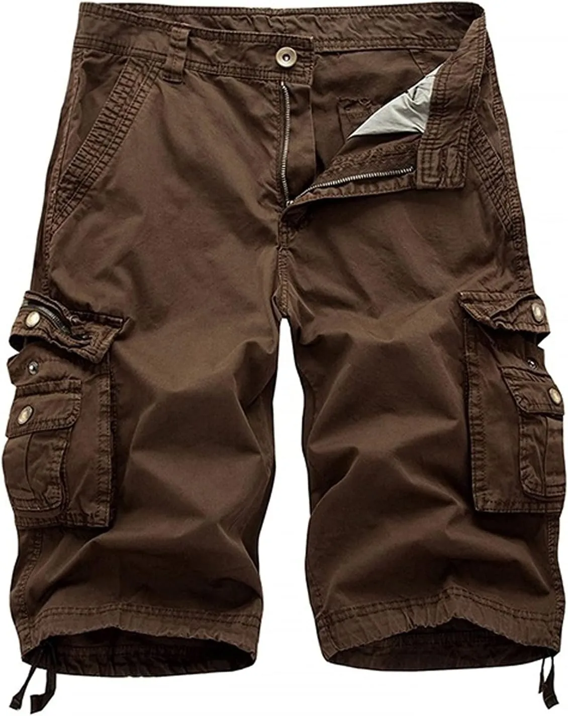 Cargo Shorts for Men Relaxed Fit, Men's Slim Flat-Front Comfort Stretch Chino Shorts Summer Hiking Fishing Shorts