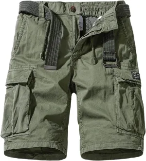 Cargo Shorts for Men Relaxed Fit, Men's Slim Flat-Front Comfort Stretch Chino Shorts Summer Hiking Fishing Shorts
