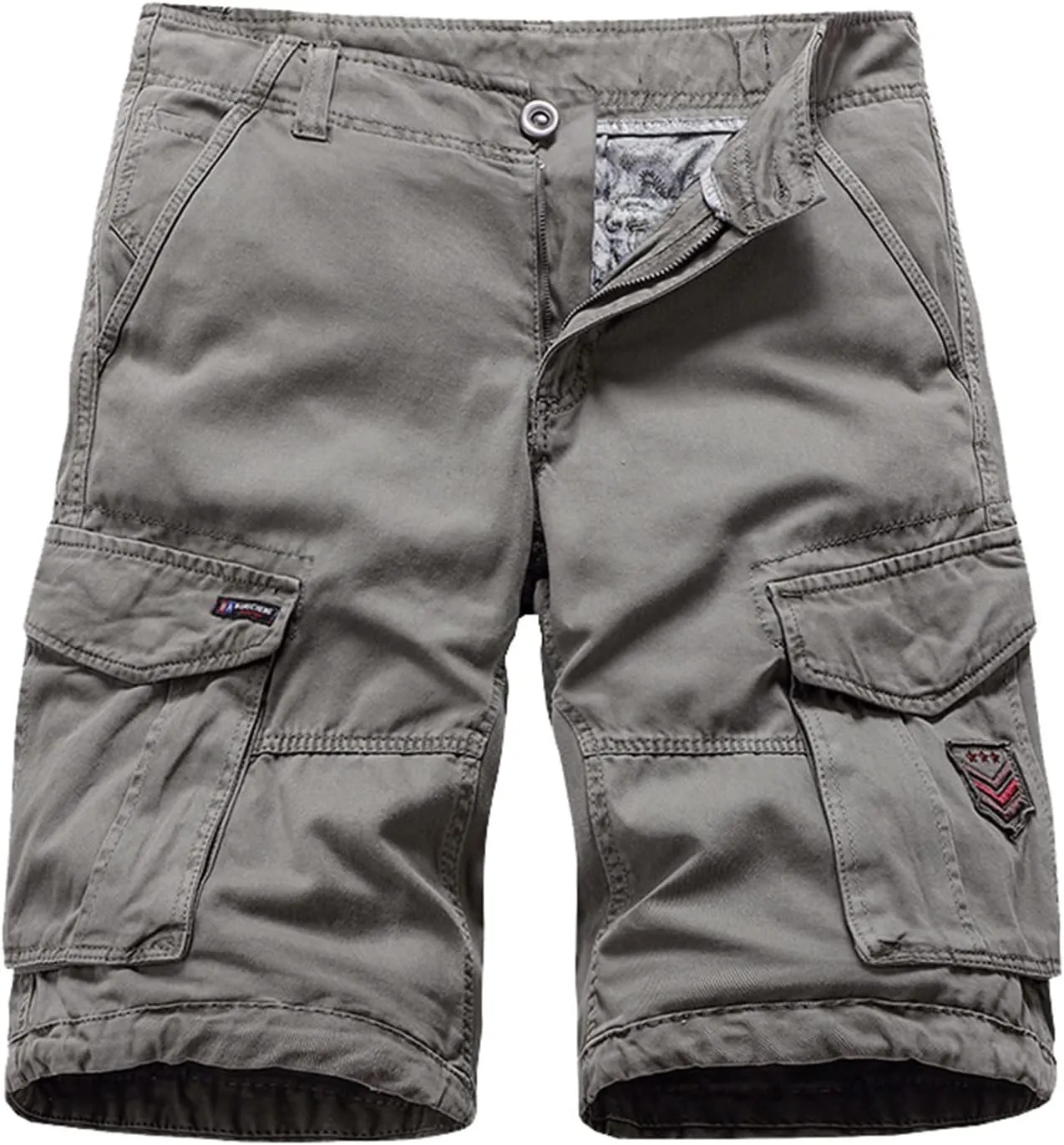 Cargo Shorts for Men Relaxed Fit, Men's Slim Flat-Front Comfort Stretch Chino Shorts Summer Hiking Fishing Shorts