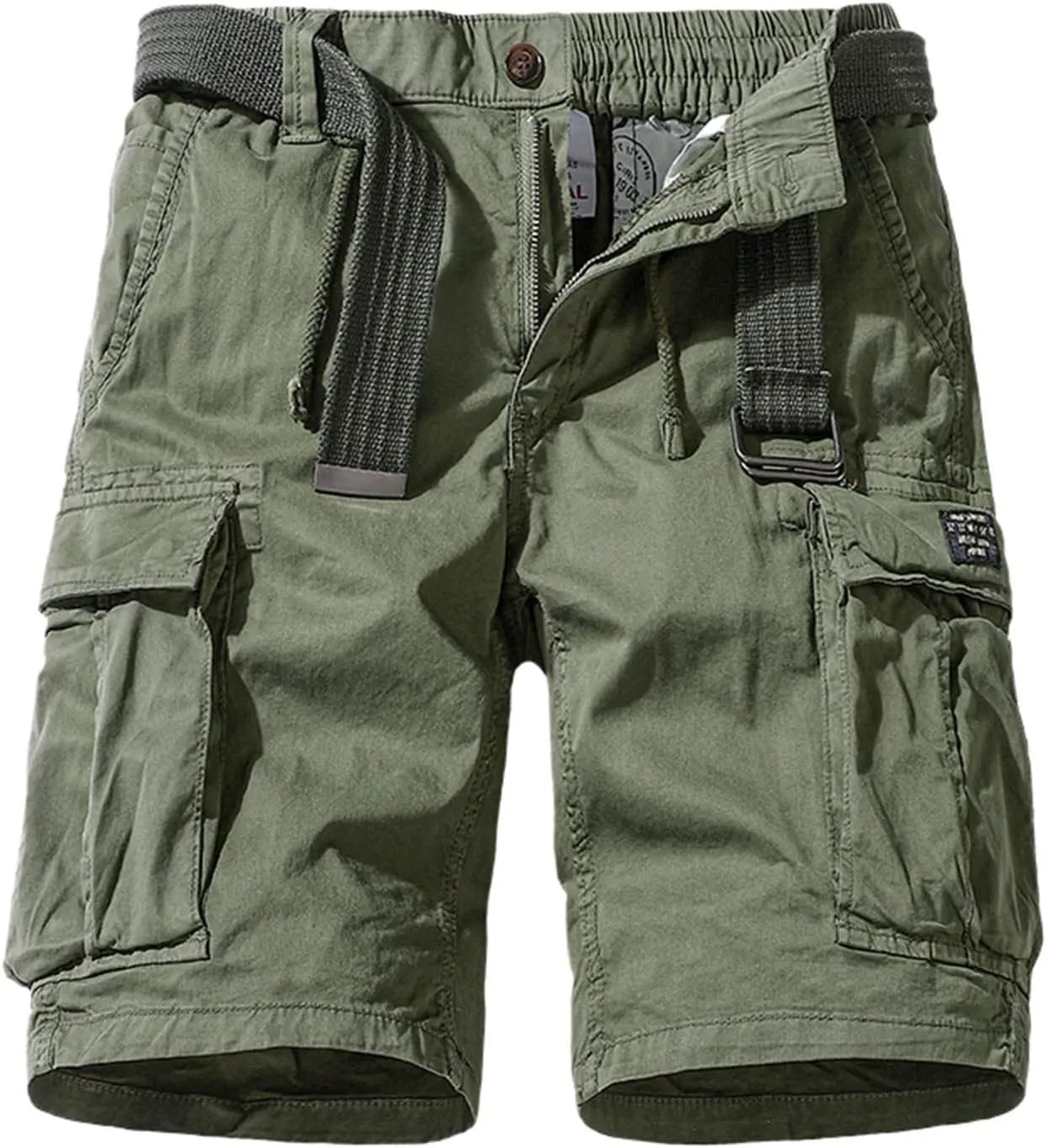 Cargo Shorts for Men Relaxed Fit, Men's Slim Flat-Front Comfort Stretch Chino Shorts Summer Hiking Fishing Shorts