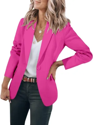 Casual Blazers for Women Business Work Office Suit Jackets Loose Fit Open Front Long Sleeve Cardigan Summer Spring Coat