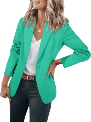 Casual Blazers for Women Business Work Office Suit Jackets Loose Fit Open Front Long Sleeve Cardigan Summer Spring Coat