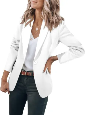 Casual Blazers for Women Business Work Office Suit Jackets Loose Fit Open Front Long Sleeve Cardigan Summer Spring Coat