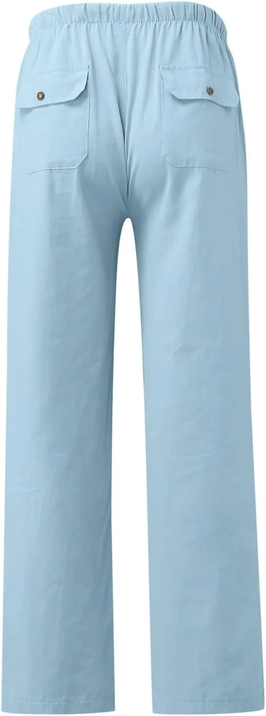 Casual Work Pants for Men Mens Casual Dress Pants Men's Slim-Fit Wrinkle- Flat-Front Chino Straight Fit Twill Pant