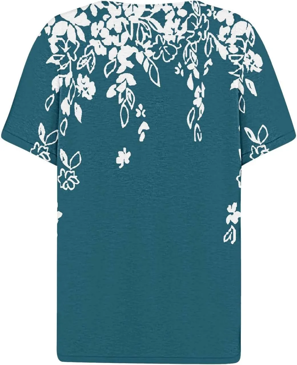 Ceboyel Women Floral Boho Summer Tops 2024 Short Sleeve Henley Shirts V Neck Blouses Tunic Trendy Fashion Vacation Clothes