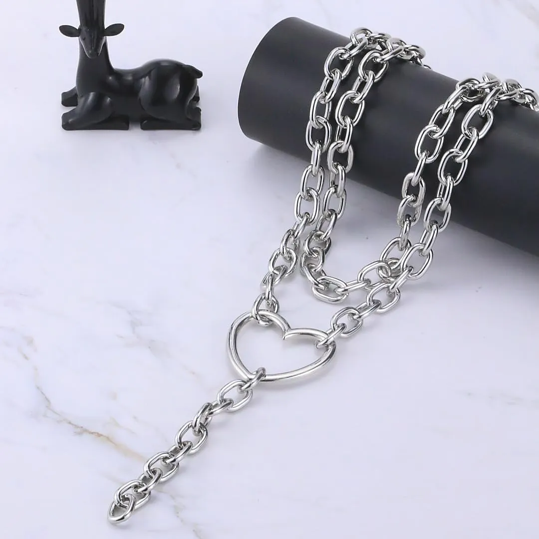 Chunky Gold Necklaces for Women Gold Layered Necklaces Punk 8090s Hip Hop Necklace Cuban Link Chain Necklaces Layered Choker Necklace Prom Jewelry Freaknik Outfit Accessories