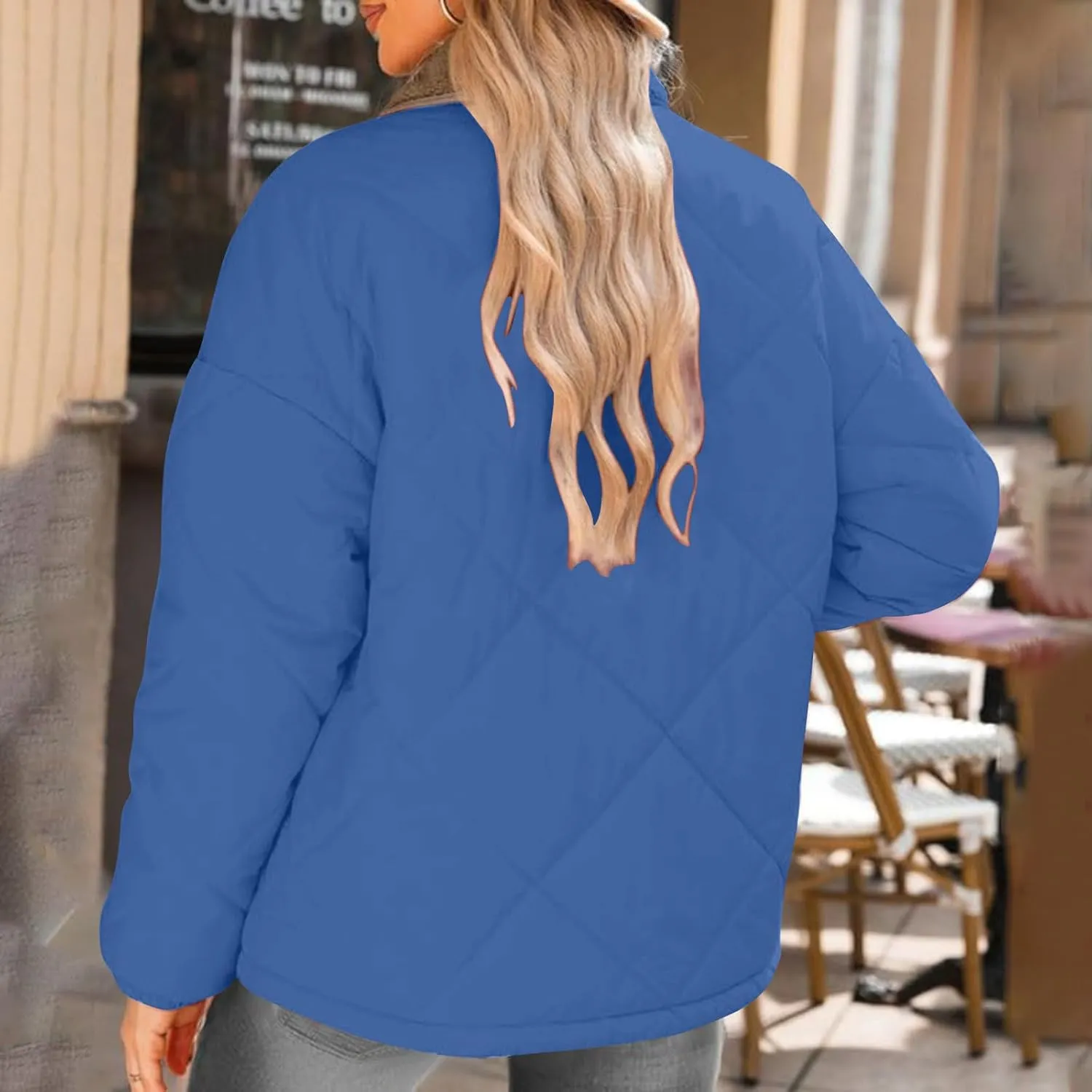 Coats for Women 2024 Casual Patchwork Color Long Sleeve Jackets Warm Button Down Winter Coats Outerwear