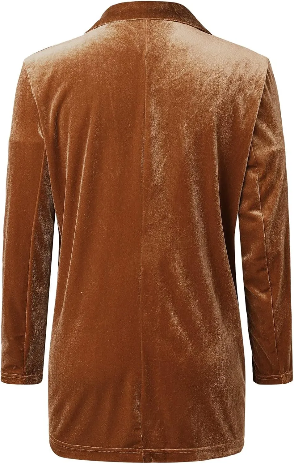 cooki Velvet Blazer Jackets for Women Velvet Trench Coat Open Front Cardigan with Pockets Long Lapel Winter Velvet Soft Coat