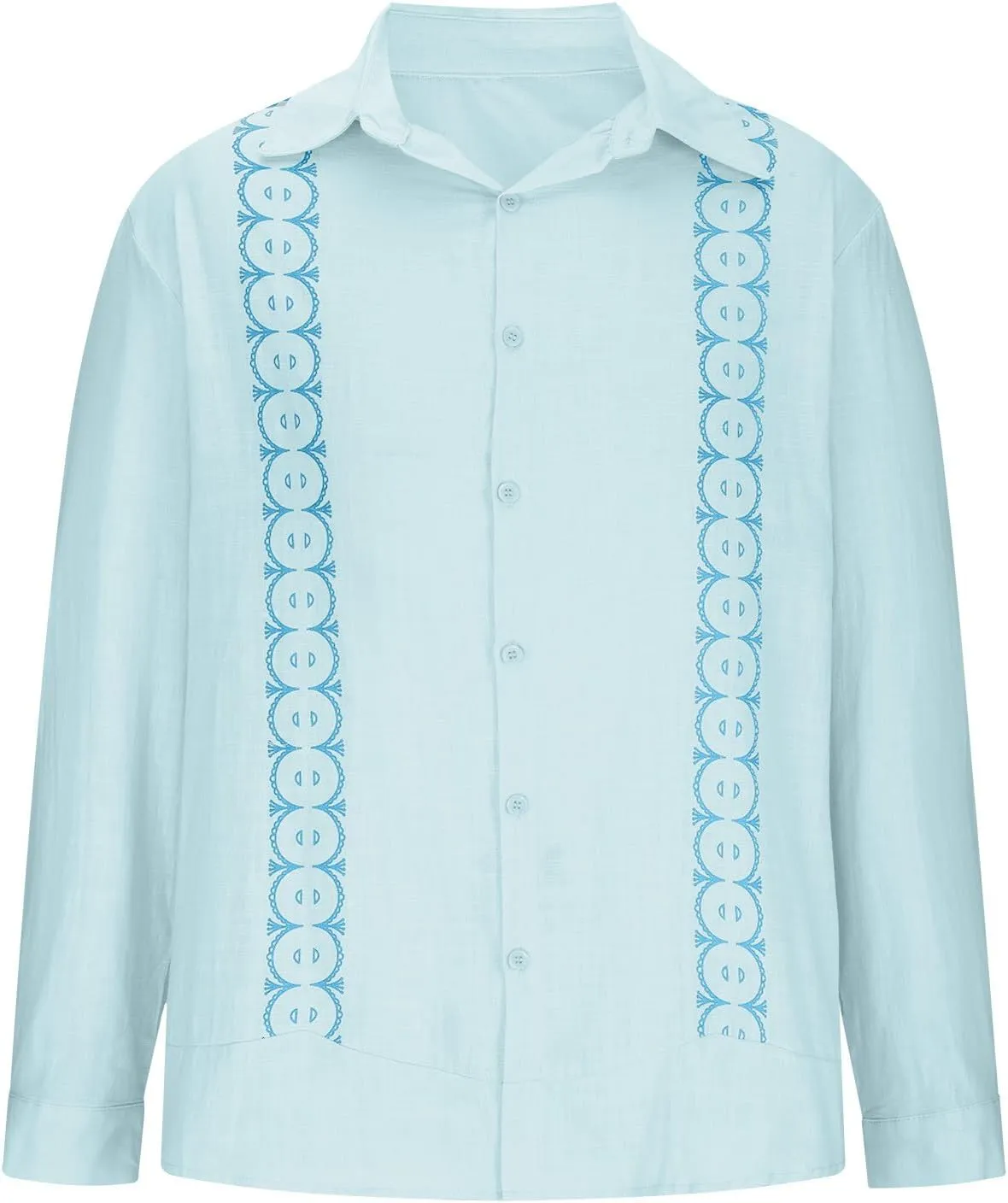 Cotton Linen Shirts for Men Casual Long Sleeve Buttons Down Linen Shirts Summer Lightweight Beach Shirts