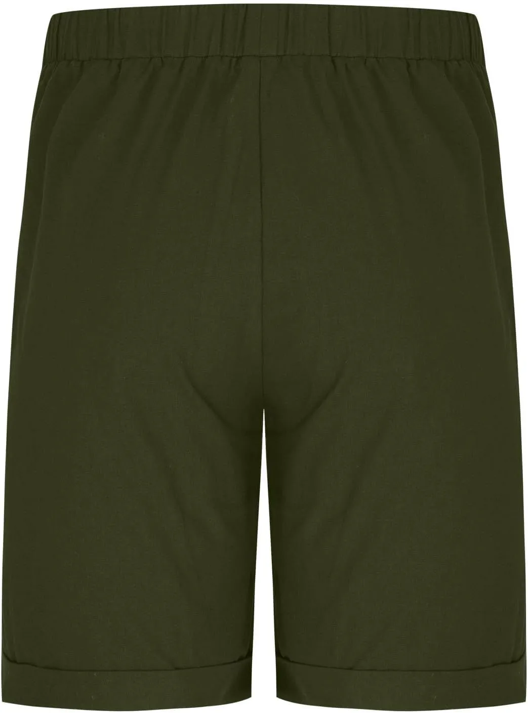 Cotton Mens Casual Linen Shorts Rolled Hem Relaxed Fit Shorts with Dual Front Pockets and Breathable Texture