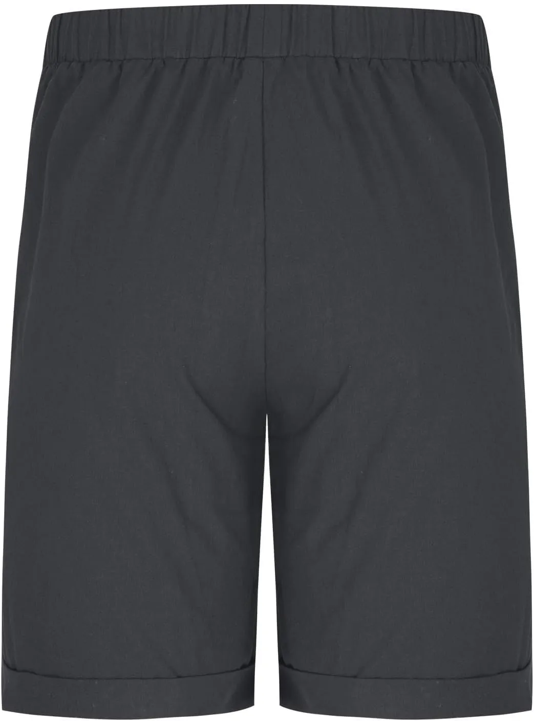Cotton Mens Casual Linen Shorts Rolled Hem Relaxed Fit Shorts with Dual Front Pockets and Breathable Texture