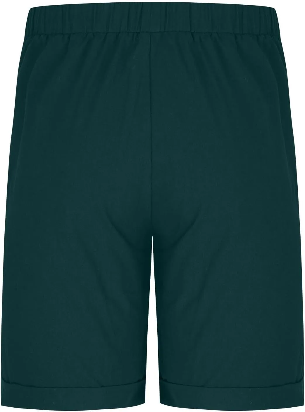 Cotton Mens Casual Linen Shorts Rolled Hem Relaxed Fit Shorts with Dual Front Pockets and Breathable Texture