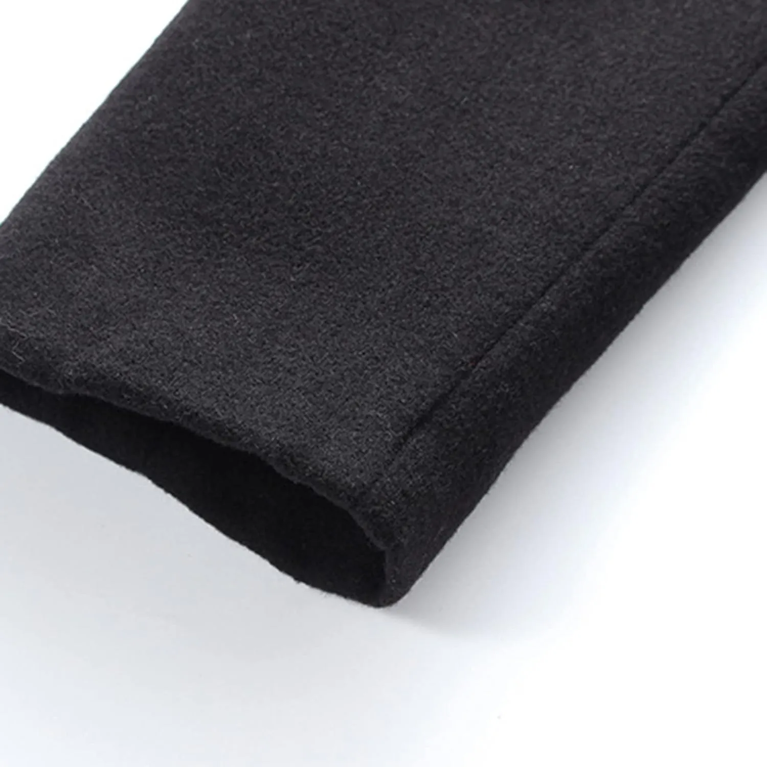 CRNTCEM Men's Trench Coat Notch Lapel Single Breasted Winter Thicken Warm Pea Coat Wool Blend Slim Fit Business Long Overcoat