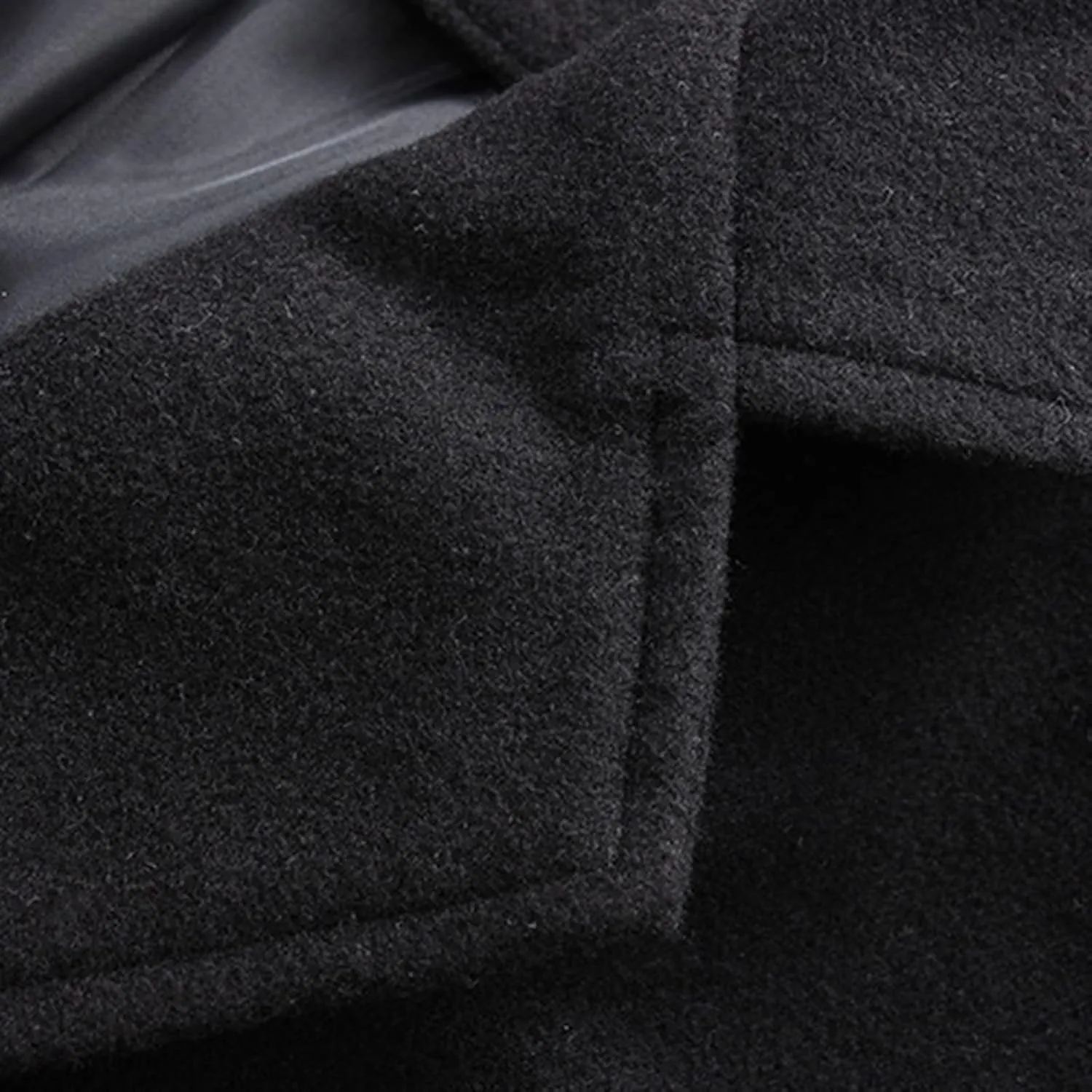 CRNTCEM Men's Trench Coat Notch Lapel Single Breasted Winter Thicken Warm Pea Coat Wool Blend Slim Fit Business Long Overcoat
