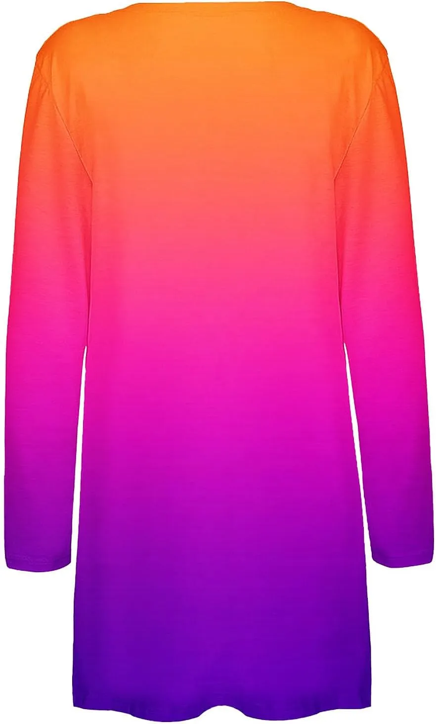 Cropped Cardigan for Women 2024 Loose Open Front Winter Coats Gradient Long Sleeve Cardigans with Pockets