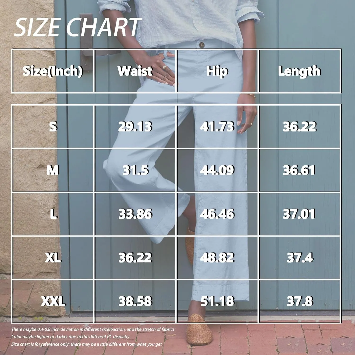 Cropped Linen Pants Women Elastic Waist Teacher Pants Lightweight Summer Comfy Capri Work Pants Loose Ankle Pants