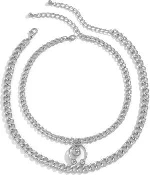 Cuban Link Chain Chunky Multi Layered Necklaces for Women, 2 Layer Gold Stackable Necklaces