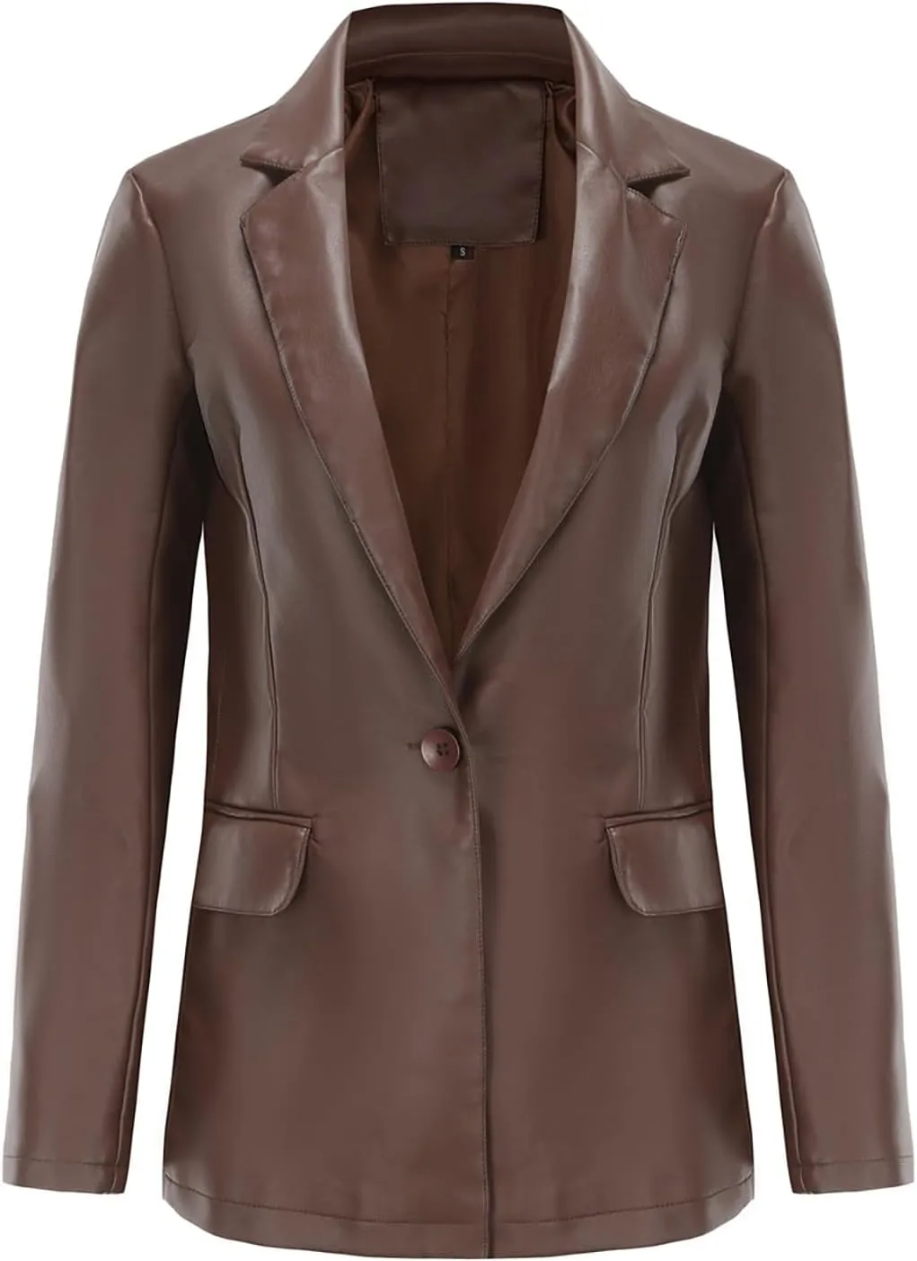 Dademeo Womens Faux Leather Jacket, Trendy Fall Fashion Motorcycle Bike Coat Long Sleeve Zip up PU Leather Jacket with Pocket