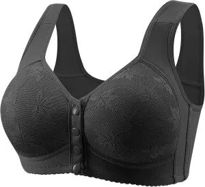 Daisy Bras for Older Women 2024 Button down Front Closure Sports Bras No Underwire Comfortable Daily Bra Wireless