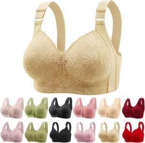 Daisy Bras for Older Women Front Closure Bras for Women Plus Size Push Up Cotton Bra No Underwire for Seniors Beige Ropa Deportiva para Mujer X-Large