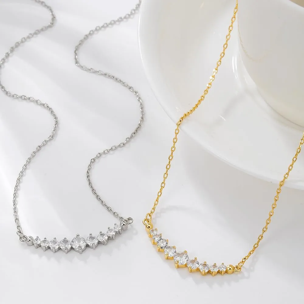 Diamond Necklaces for Women Dainty Choker Necklace Simple 14k Gold Plated CZ Jewelry Necklaces
