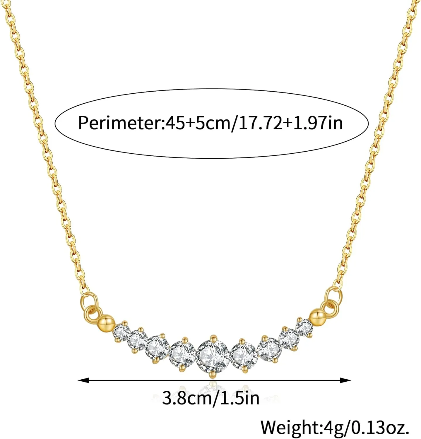 Diamond Necklaces for Women Dainty Choker Necklace Simple 14k Gold Plated CZ Jewelry Necklaces
