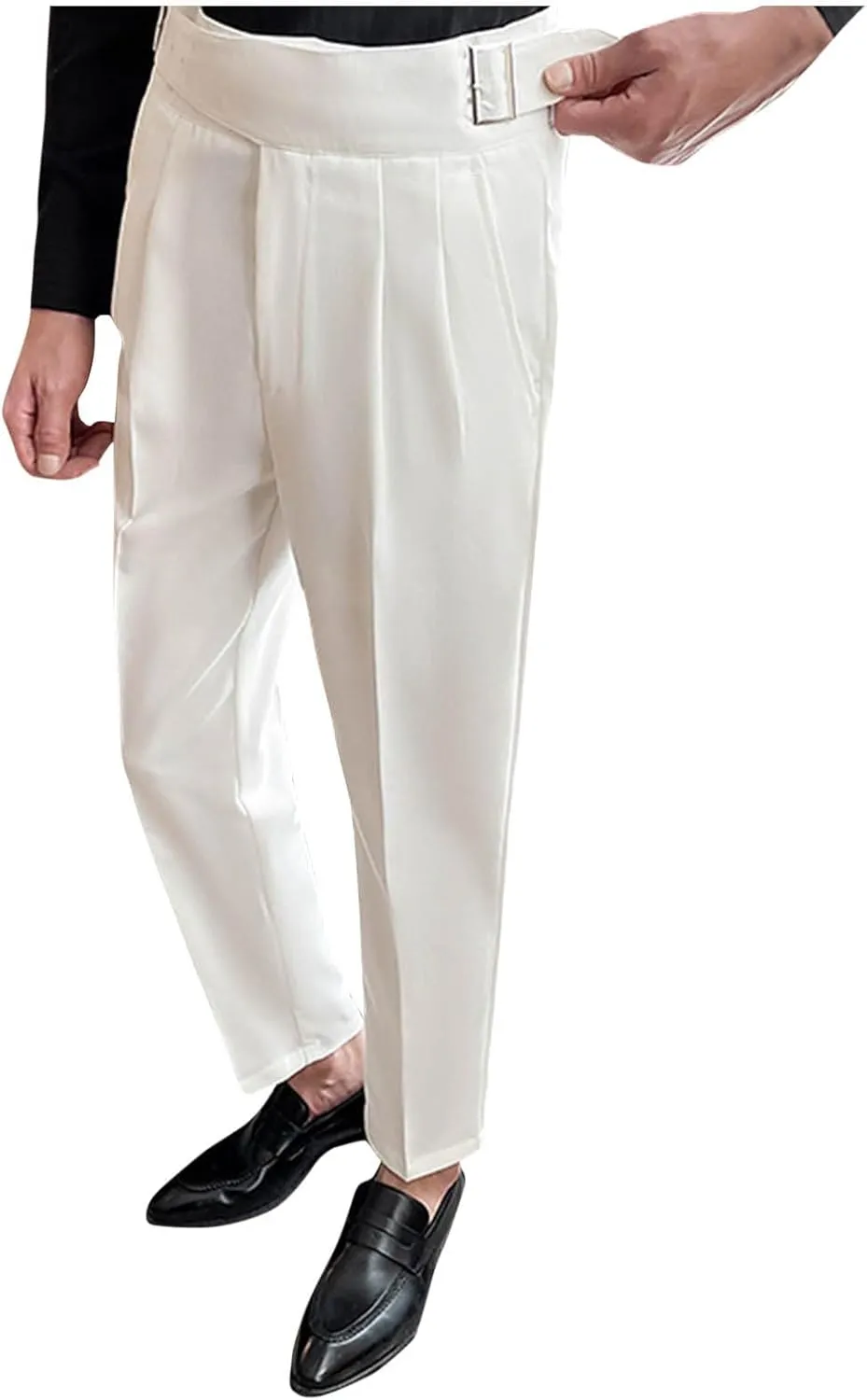 Dress Trousers for Men Stylish Slim Fit Bottoms Office Wear Tapered Pants Formal Casual Versatile Look