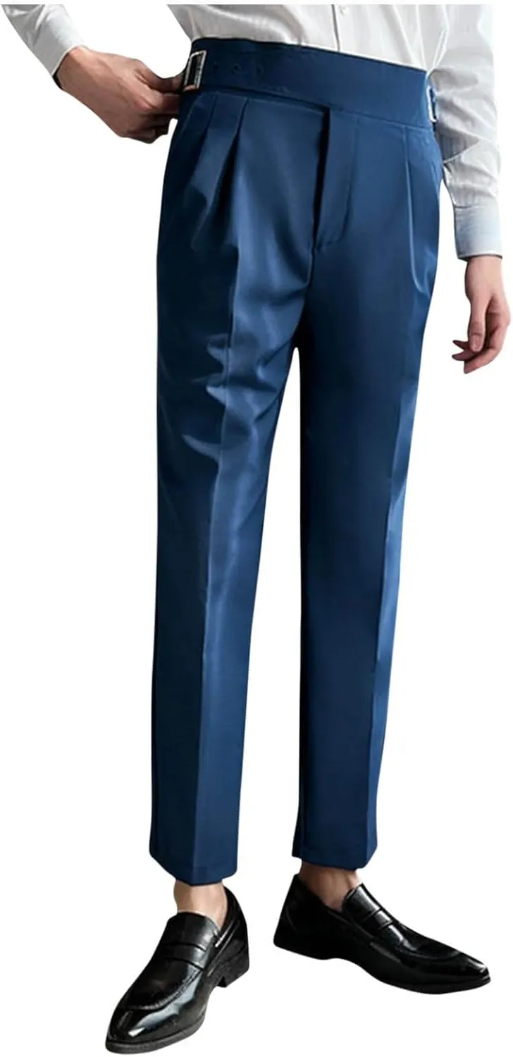 Dress Trousers for Men Stylish Slim Fit Bottoms Office Wear Tapered Pants Formal Casual Versatile Look