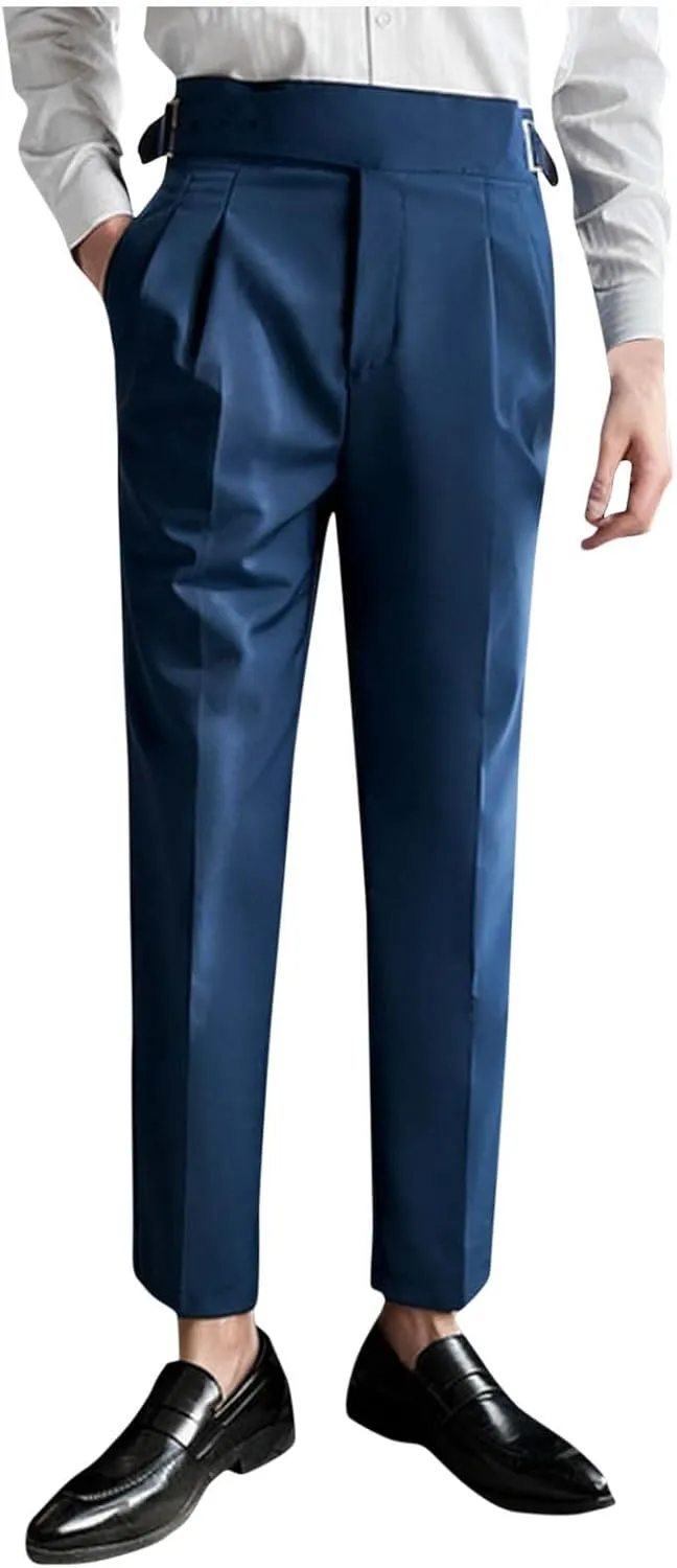 Dress Trousers for Men Stylish Slim Fit Bottoms Office Wear Tapered Pants Formal Casual Versatile Look