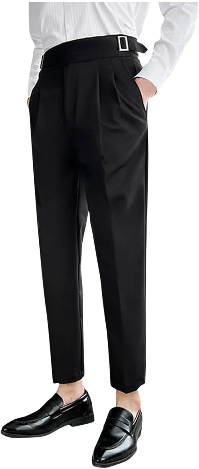Dress Trousers for Men Stylish Slim Fit Bottoms Office Wear Tapered Pants Formal Casual Versatile Look
