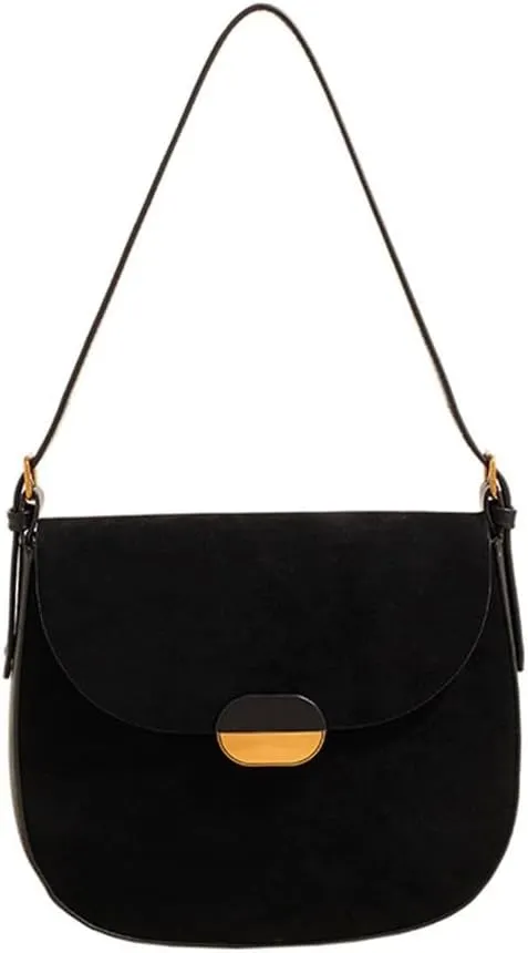 Elegant Faux Suedes Leather Shoulder Bag for Women Small Crossbody Purse Underarm Satchel for Everyday Use Commuting