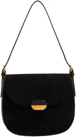 Elegant Faux Suedes Leather Shoulder Bag for Women Small Crossbody Purse Underarm Satchel for Everyday Use Commuting