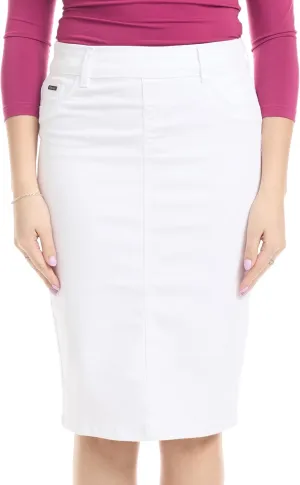 ESTEEZ Women's Stretch Denim Pencil Skirt  Soft, Flexible, Body-Hugging, Knee-Length Jean Skirt Brooklyn