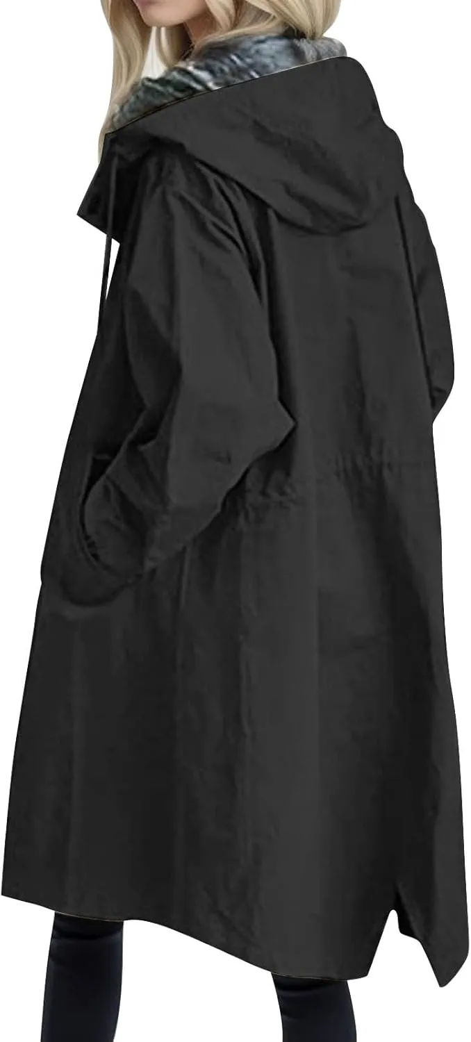 Fall Fashion for Women 2025 Trendy Women's Double Breasted Long Trench Coat Windproof Classic Lapel Slim Overcoat with Belt