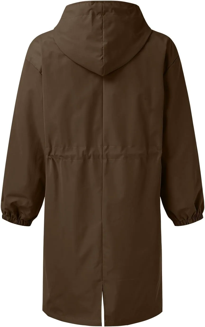 Fall Fashion for Women 2025 Trendy Women's Double Breasted Long Trench Coat Windproof Classic Lapel Slim Overcoat with Belt