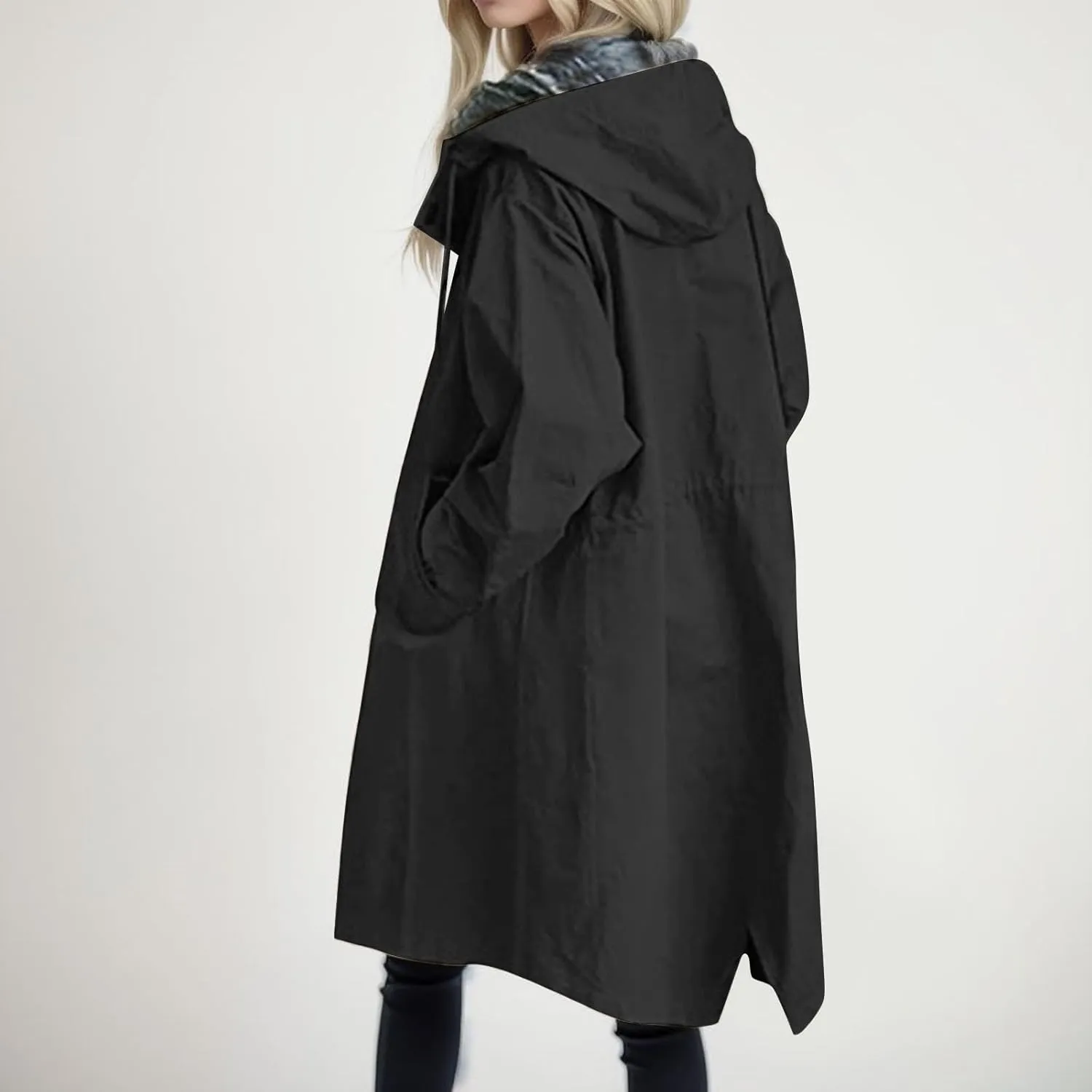 Fall Fashion for Women 2025 Trendy Women's Double Breasted Long Trench Coat Windproof Classic Lapel Slim Overcoat with Belt