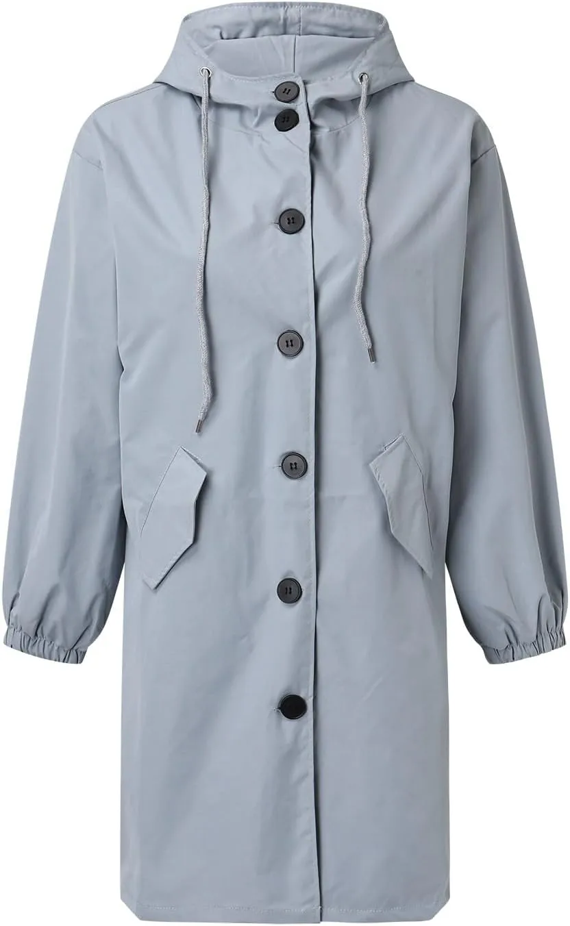 Fall Fashion for Women 2025 Trendy Women's Double Breasted Long Trench Coat Windproof Classic Lapel Slim Overcoat with Belt